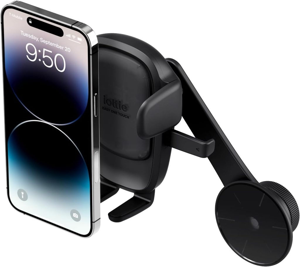 iOttie Easy One Touch 6 Vehicle Screen Car Phone Mount - Universal Cell Phone Holder for iPhone, Google, Samsung, Moto, Huawei, Nokia, LG, and All Other Smartphones Black