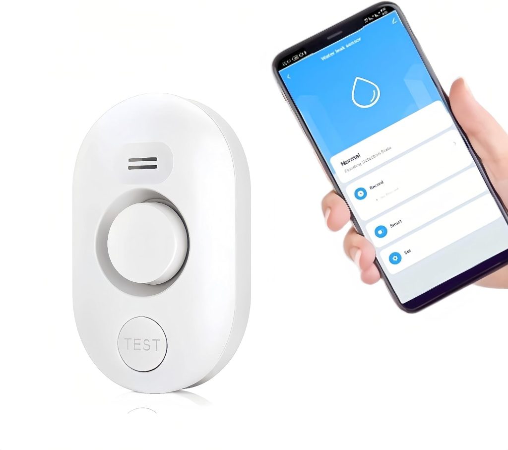 Water Leak Detector Alarm: WiFi Water Flooding Monitor Smart App Sink Overflow Monitoring Adjustable Wet Moisture Alert Pipe Leakage Drip Detection Warning for Home Basement Floor…